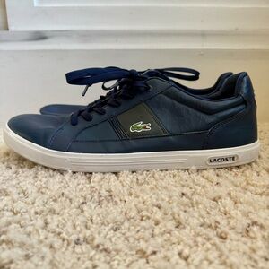 Lacoste Men’s Europa LCR3 Leather Sneaker Navy Size 13 Preppy Classic